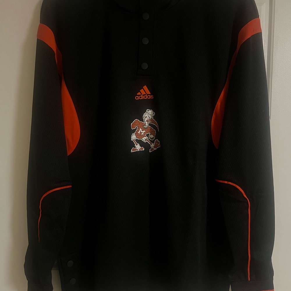Adidas Miami Hurricanes Hoodie NWT Large Mens